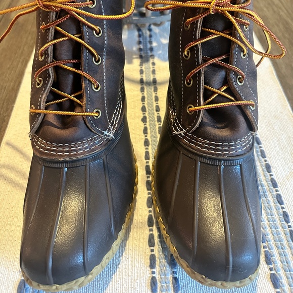 L.L.Bean Bean Boots – Size 8 Brown Leather Duck Boots, Waterproof, New - Picture 9 of 10